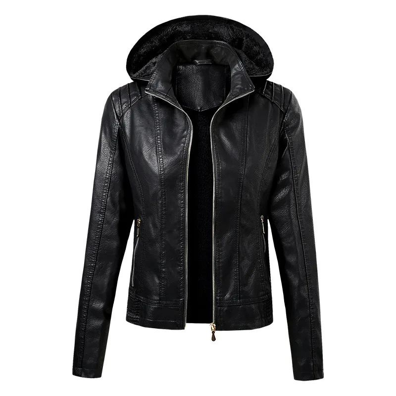 Winter Spring PU Leather Jackets Women Velvet Keep Warm Leather Coat Lady Fashion Hooded Collar Windbreaker Short Female Jacket
Winter Spring PU Leather Jackets Women Velvet Keep Warm Leather Coat Lady Fashion Hooded Collar Windbreaker Short Female Jacket