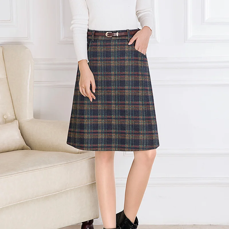 2020 Autumn New Arrival Plaid Woolen Skirt Korean High Waist A-line Skirt Women Pocket Skirt With Belt Decoration Free Shipping
2020 Autumn New Arrival Plaid Woolen Skirt Korean High Waist A-line Skirt Women Pocket Skirt With Belt Decoration Free Shipping
