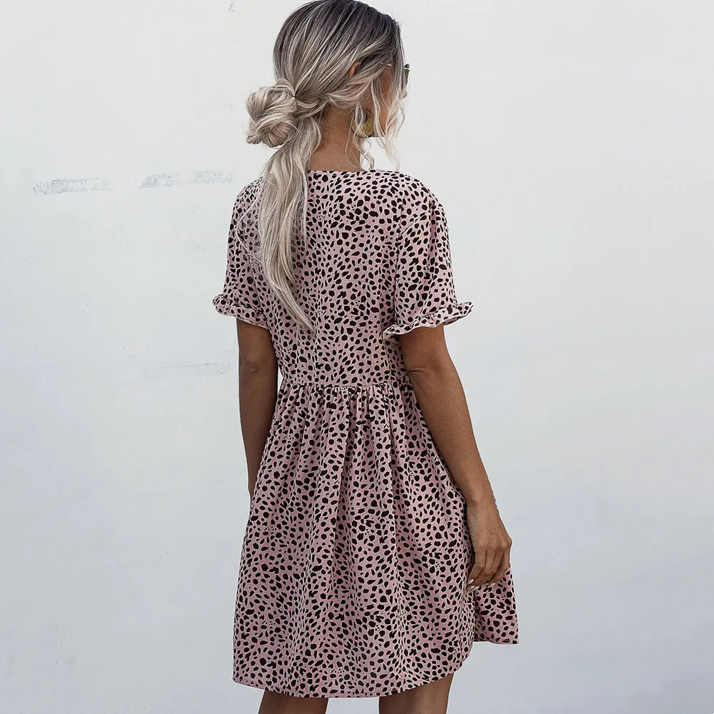 2021 Summer Short Sleeve Polka Dot Printed Buttoned Pocket Dress Women Fashion V Neck A-Line Pocket Mini Dress Vestido De Mujer
2021 Summer Short Sleeve Polka Dot Printed Buttoned Pocket Dress Women Fashion V Neck A-Line Pocket Mini Dress Vestido De Mujer