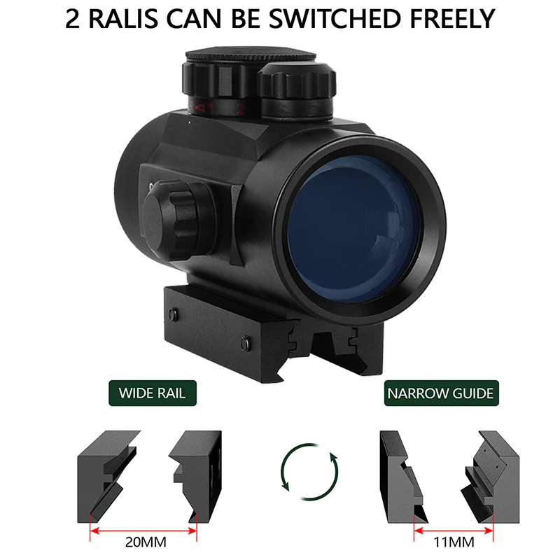 1x40 Red Dot прицел тактический зеленый коллиматор в горошек с 11 мм/20 мм рейку Airsoft