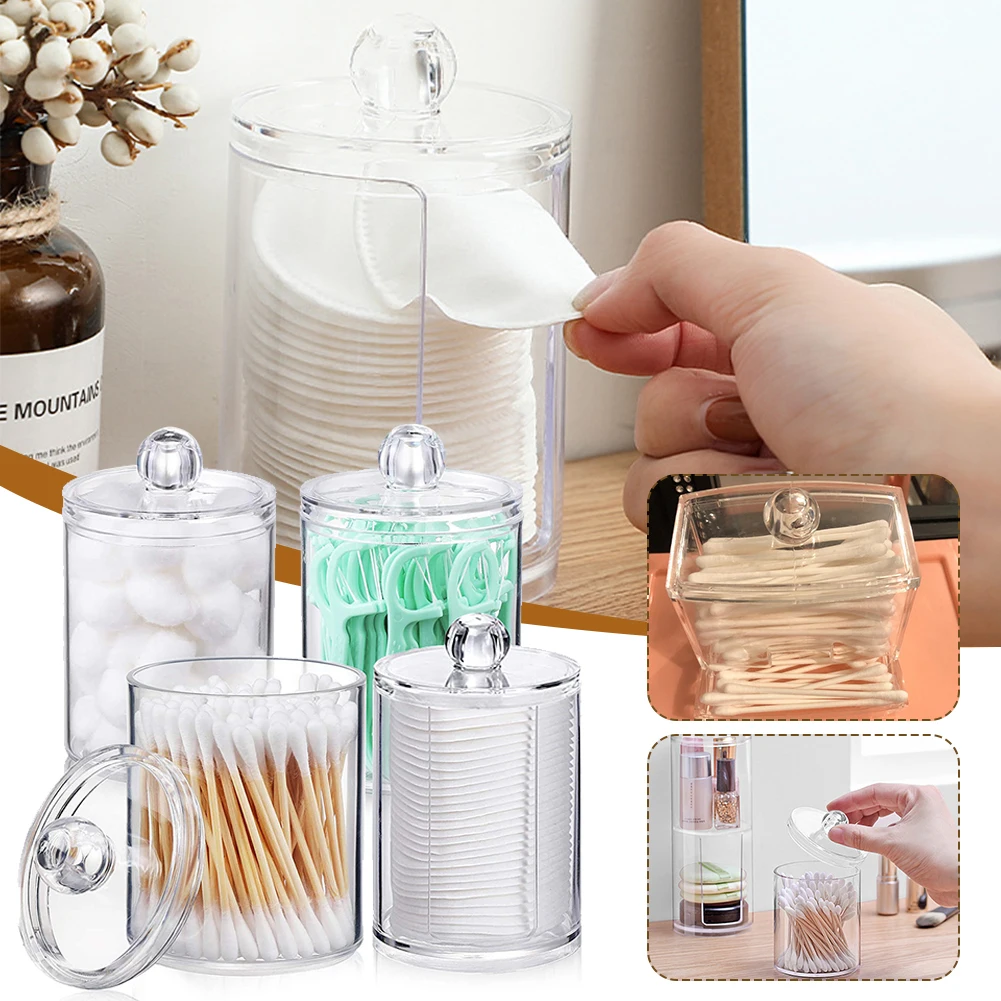 4 Pcs Cotton Swab Holder With Lid Transparent Makeup Container Jewelry Organizer Storage Box For Bathroom Home Organization
4 Pcs Cotton Swab Holder With Lid Transparent Makeup Container Jewelry Organizer Storage Box For Bathroom Home Organization