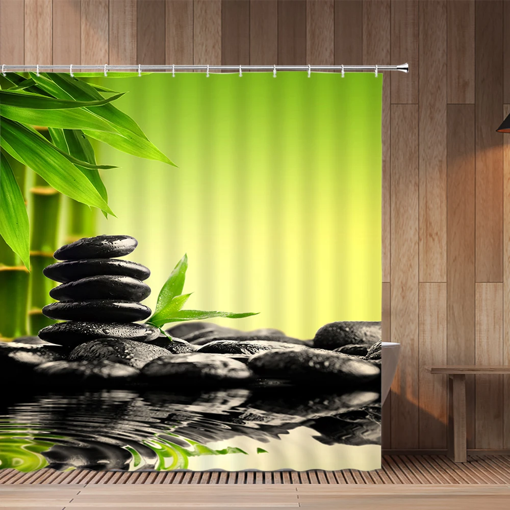 Занавеска для душа, водостойкая, с цветами, из бамбука 
Занавеска для душа, водостойкая, с цветами, из бамбука