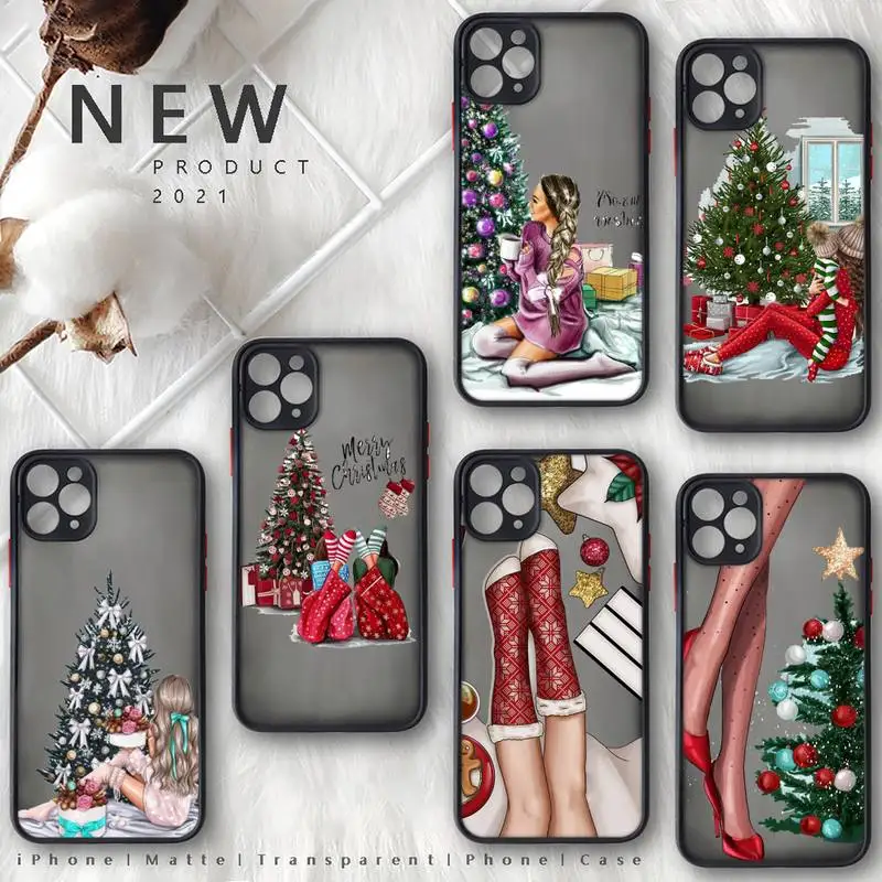 Merry Christmas Brown Hair Girl Phone Case Matte Transparent for iphone 11 12 pro mini XS XR X max 7 8 plus TPU Mobile bags
Merry Christmas Brown Hair Girl Phone Case Matte Transparent for iphone 11 12 pro mini XS XR X max 7 8 plus TPU Mobile bags