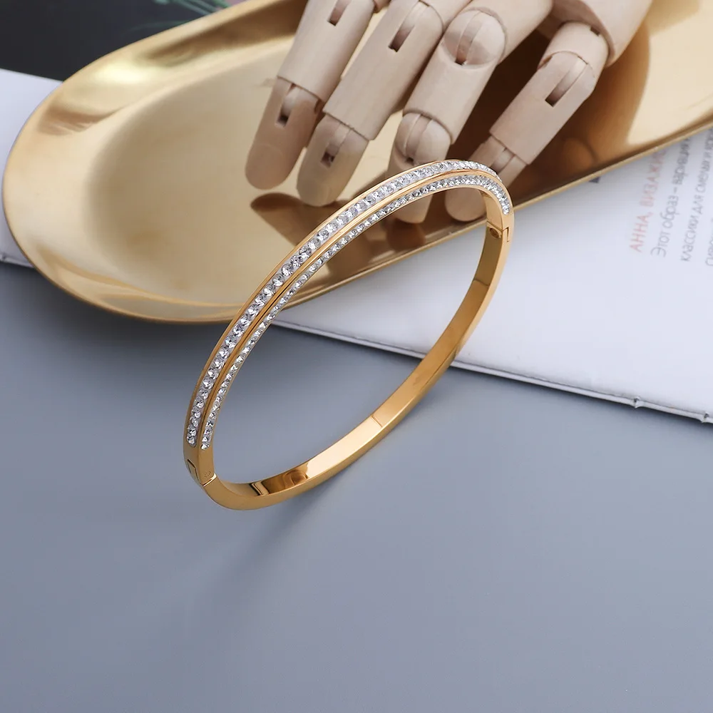 Korea Fashion Jewelry Gold Bangle Cuff Silver Bracelets Cubic Zircon Setting OL Bangle for Women Droshipping Wholesale Price
Korea Fashion Jewelry Gold Bangle Cuff Silver Bracelets Cubic Zircon Setting OL Bangle for Women Droshipping Wholesale Price