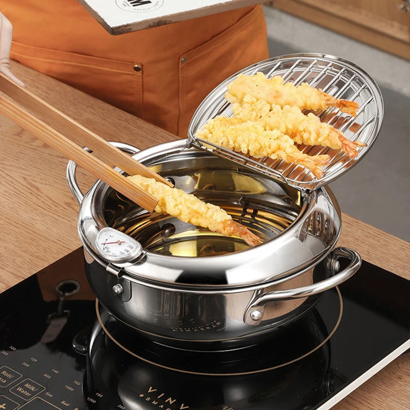 20cm 24cm Household Japanese Fryer Deep Frying Pot With A Thermometer A Lid 304 Stainless Steel Kitchen Fryer Pan Kitchen Tools
20cm 24cm Household Japanese Fryer Deep Frying Pot With A Thermometer A Lid 304 Stainless Steel Kitchen Fryer Pan Kitchen Tools