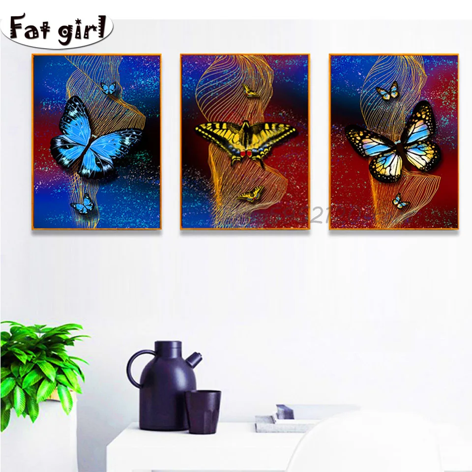 Modern Wall Art 5D diy diamond painting Colored Butterfly Animals Full square round embroidery mosaic cross stitch 3 pcs gift
Modern Wall Art 5D diy diamond painting Colored Butterfly Animals Full square round embroidery mosaic cross stitch 3 pcs gift