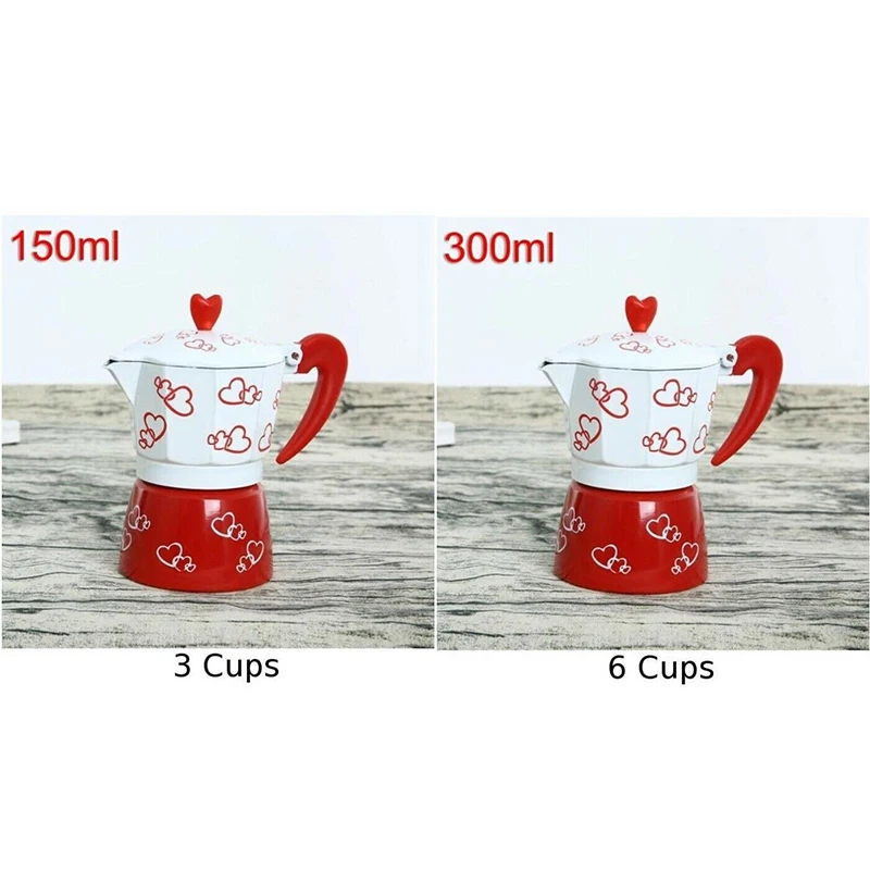 Aluminum Coffee Pot Red + White Home Use 150ml/300ml For Italian Moka Espresso High Quality
Aluminum Coffee Pot Red + White Home Use 150ml/300ml For Italian Moka Espresso High Quality
