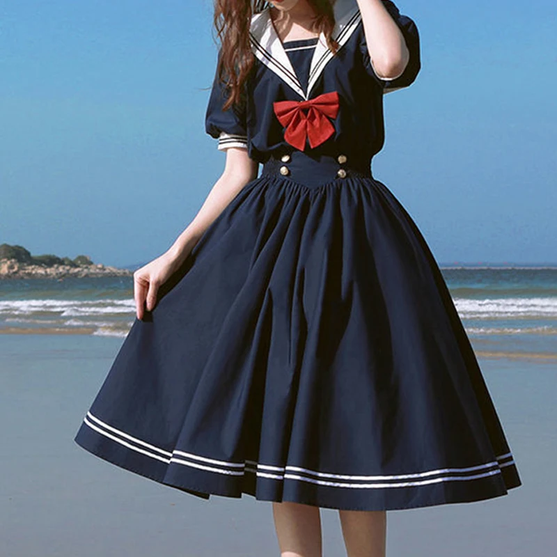 Harajuku marinero Collar vestido azul Marino Japones Lolita agradable Costume de Cosplay Lolita a manches longues et col bleu
Harajuku marinero Collar vestido azul Marino Japones Lolita agradable Costume de Cosplay Lolita a manches longues et col bleu