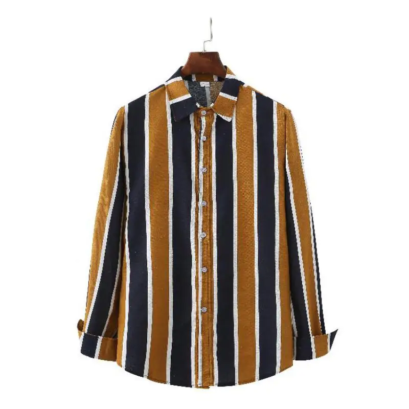 2021 Fashion Casual Men's Shirt Long Sleeve Linen Stripe Men Shirts Slim Fits Thin Blouse Clothes Daily Beach Business Shirts
2021 Fashion Casual Men's Shirt Long Sleeve Linen Stripe Men Shirts Slim Fits Thin Blouse Clothes Daily Beach Business Shirts