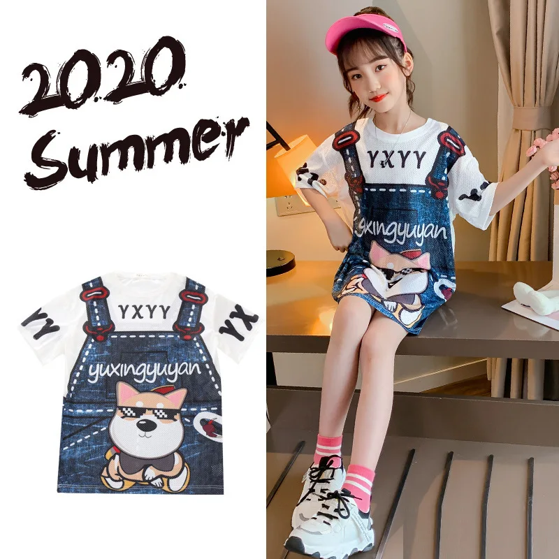 Girls Oversized T-Shirt Summer Clothes Mid-Length Cartoon Print Suspenders Clothing T-Shirts Skirt Big Girl Loose Short-Sleeved
Girls Oversized T-Shirt Summer Clothes Mid-Length Cartoon Print Suspenders Clothing T-Shirts Skirt Big Girl Loose Short-Sleeved