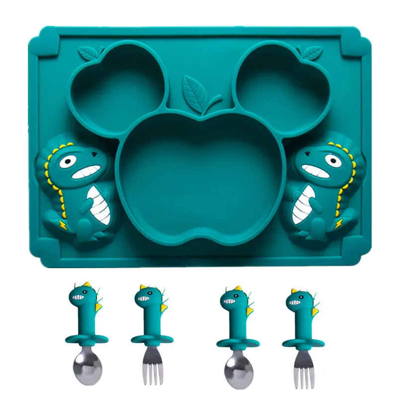 Baby Dinner plate set Baby Feeding Plate Training Bowl Spoon Fork Dinosaur Cartoon Illustration Non-slip Dinner Plate
Baby Dinner plate set Baby Feeding Plate Training Bowl Spoon Fork Dinosaur Cartoon Illustration Non-slip Dinner Plate