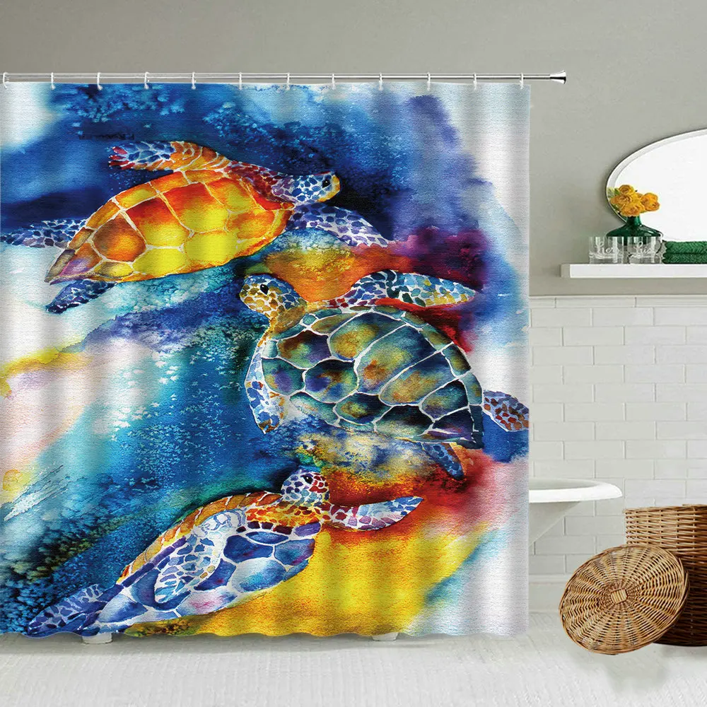 Fun Turtle Print Shower Curtain Cartoon Color Abstract Design Bathroom Accessories With Hook Waterproof Cloth Screen Washable
Fun Turtle Print Shower Curtain Cartoon Color Abstract Design Bathroom Accessories With Hook Waterproof Cloth Screen Washable
