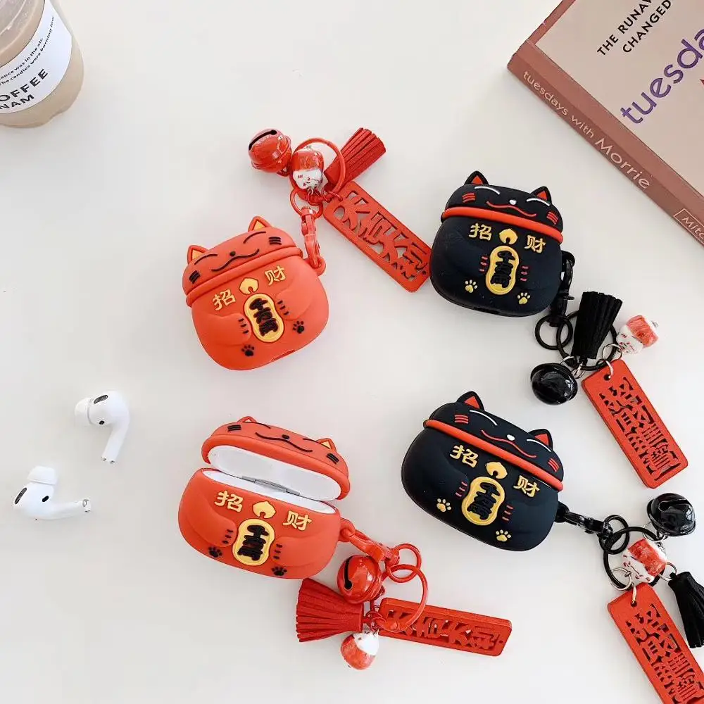 Lucky Cat earphone silicone case for airpods pro cute tup soft Protective cover for apple airpods1 2 with keychain cartoon box
Lucky Cat earphone silicone case for airpods pro cute tup soft Protective cover for apple airpods1 2 with keychain cartoon box