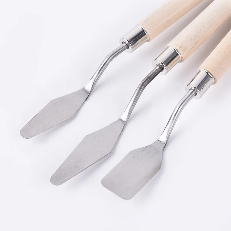 3Pcs Professional Stainless Steel Spatula Kit Palette Knife for Oil Painting Artist Tools School Supplies | Канцтовары для офиса и