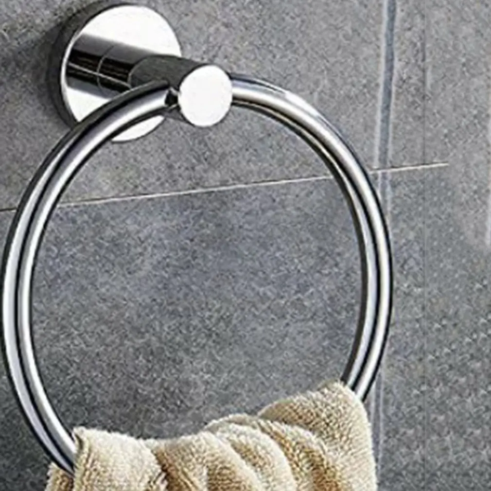

Hot Newest Stainless Steel Towel Ring For Bathroom Kitchen Bath Towel Holder Hangers Wall Mount Heavy Duty Storage Towel Ring