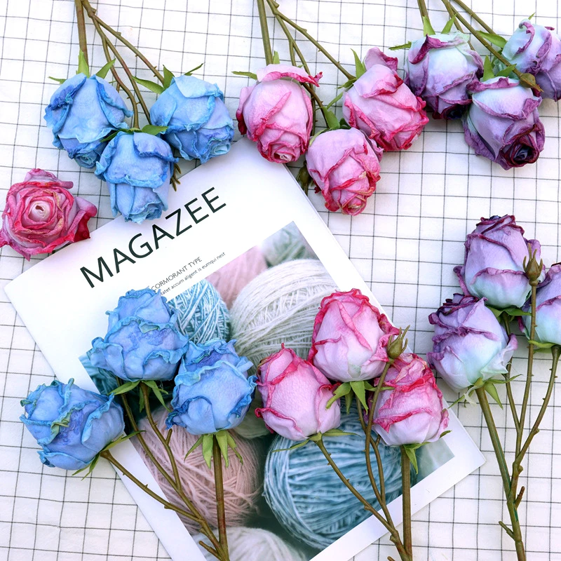 New Product Artificial Flower 3head Mixed Color Rose Flower, 45cm, Wedding Bridal Bouquet,Valentine's Day Confession Fake Flower
New Product Artificial Flower 3head Mixed Color Rose Flower, 45cm, Wedding Bridal Bouquet,Valentine's Day Confession Fake Flower