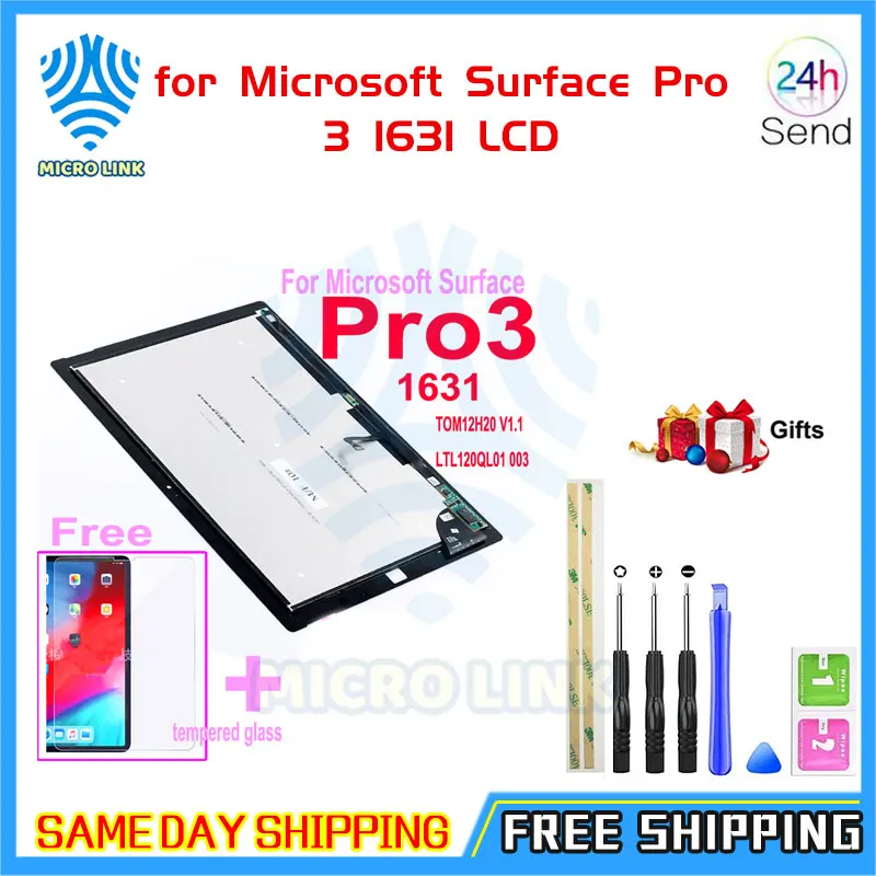 New Assembly for Microsoft Surface Pro 3 1631 LCD Display Touch Screen Replacement Tom12h20 v1.1 LTL120QL01 003 Pro3 LCD
New Assembly for Microsoft Surface Pro 3 1631 LCD Display Touch Screen Replacement Tom12h20 v1.1 LTL120QL01 003 Pro3 LCD
