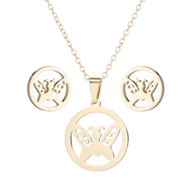 Sinogaa New Fashion Arrival Stainless Steel Butterfly Jewelry For Women Gold Silver Color Necklace Earrings Collar Dropshipping
Sinogaa New Fashion Arrival Stainless Steel Butterfly Jewelry For Women Gold Silver Color Necklace Earrings Collar Dropshipping