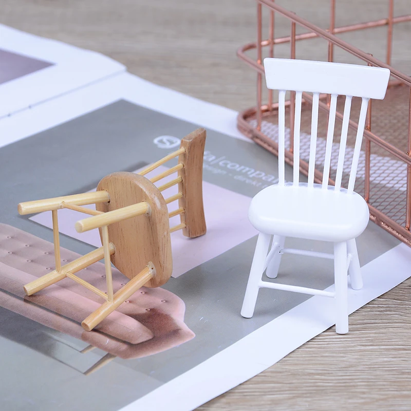 1:12 Scale Classic Pretend Play Furniture Toys for Children New Kids Dollhouse Miniature Wooden Chair | Игрушки и хобби
