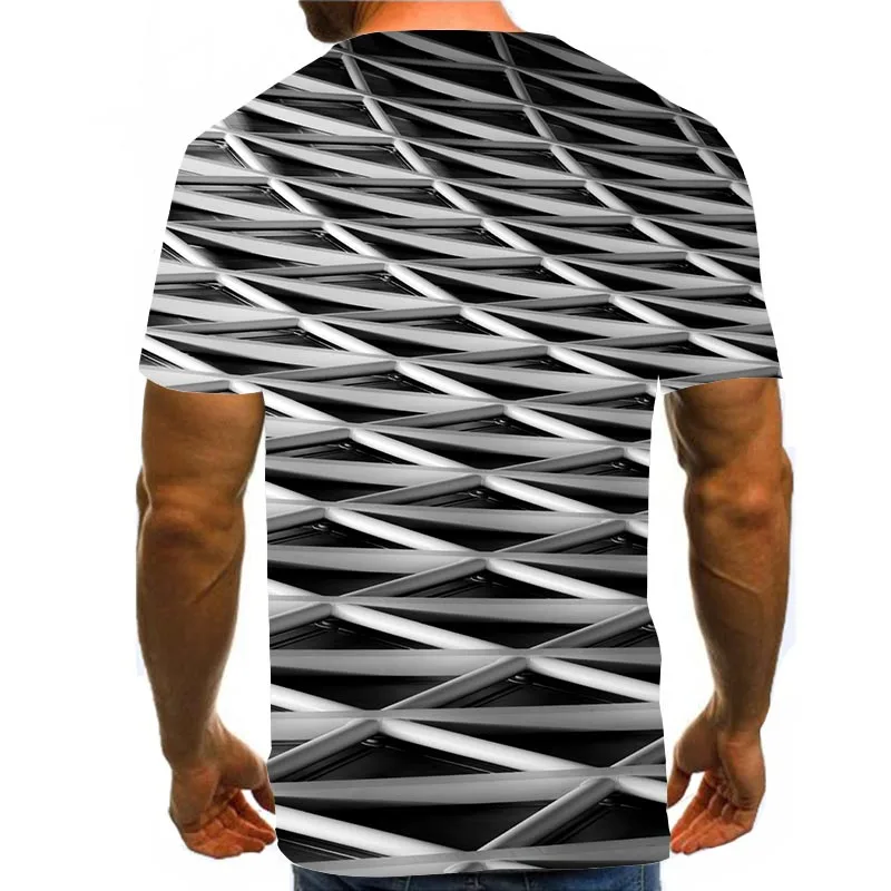 Men's Abstract Shirt 3D Print T-Shirt Summer Graphic Tees Pattern Tops