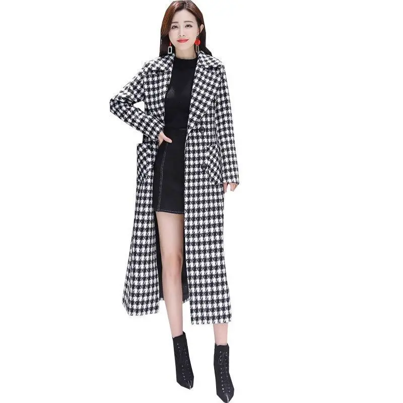 Houndstooth Woolen Coat Female Plus Size 2021 Autumn Winter Korean Elegant Warm Thickened Below The Knee Lattice Women Jacket
Houndstooth Woolen Coat Female Plus Size 2021 Autumn Winter Korean Elegant Warm Thickened Below The Knee Lattice Women Jacket