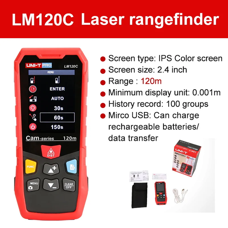 UNI-T LM120C Лазерный дальномер
UNI-T LM120C Лазерный дальномер