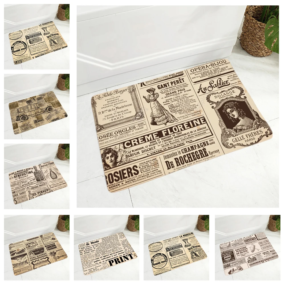Vintage English Newspaper Door Mat for Bedroom Non-Slip Decor Nostalgia Style Geometric Doormat Kitchen Floor Carpet 40X60Cm
Vintage English Newspaper Door Mat for Bedroom Non-Slip Decor Nostalgia Style Geometric Doormat Kitchen Floor Carpet 40X60Cm