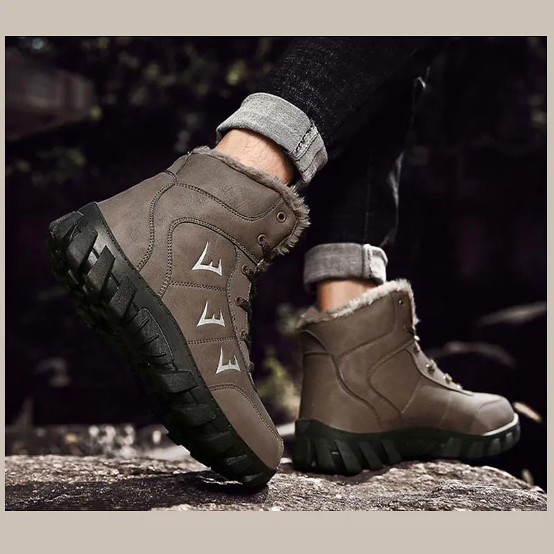Large size men's snow boots fashion casual men's sports shoes non-slip thick soles and fleece high top warm hiking shoes
Large size men's snow boots fashion casual men's sports shoes non-slip thick soles and fleece high top warm hiking shoes