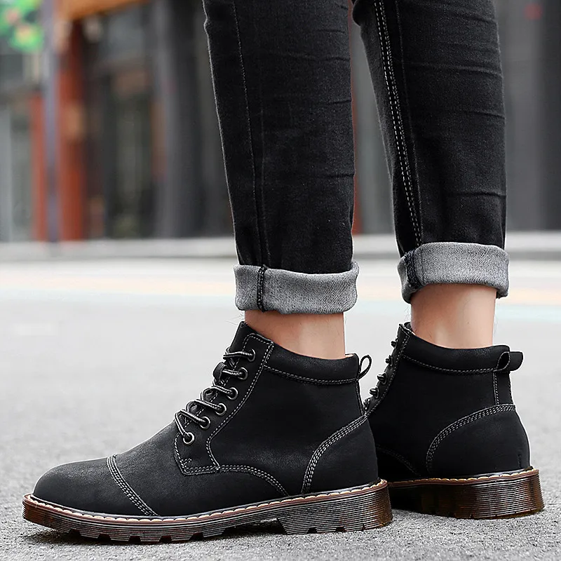2020 New Cow Leather Men's Boots Non Slip Comfort Works Boots Men Retro Style Brown Autumn Winter Ankle Boots Man botas hombre
2020 New Cow Leather Men's Boots Non Slip Comfort Works Boots Men Retro Style Brown Autumn Winter Ankle Boots Man botas hombre