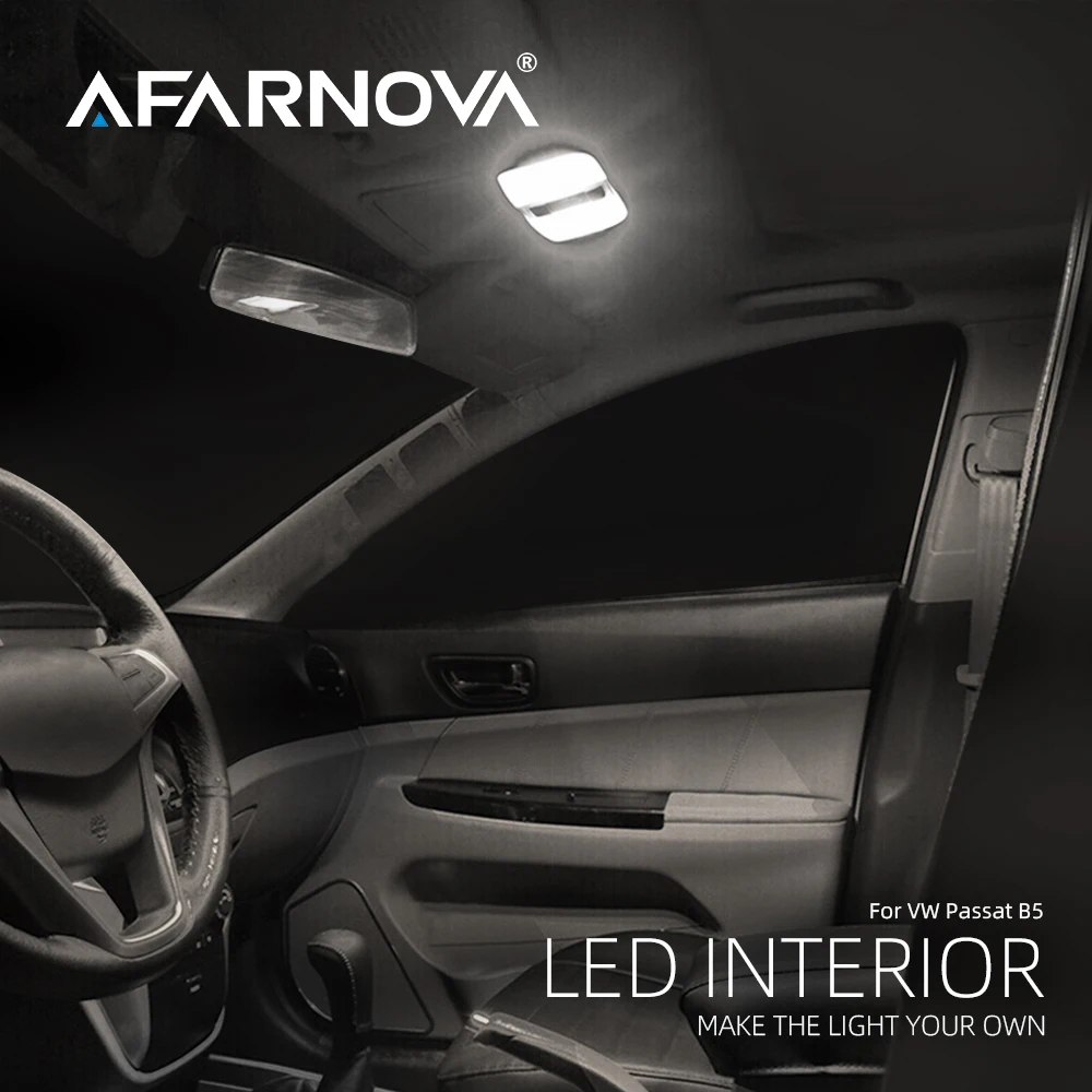 Afarnova Car Canbus LED Interior Lighting Kit for VW Passat B5 License Plate Lamp Vehicle Dome Map Trunk Door White Lights 
Afarnova Car Canbus LED Interior Lighting Kit for VW Passat B5 License Plate Lamp Vehicle Dome Map Trunk Door White Lights
