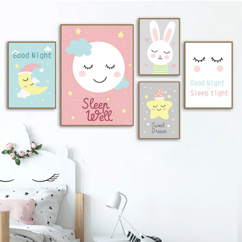 Modern poster, pink theme, rabbit, star, moon painting, painting picture, mural, home decoration, baby room girl poster
Modern poster, pink theme, rabbit, star, moon painting, painting picture, mural, home decoration, baby room girl poster