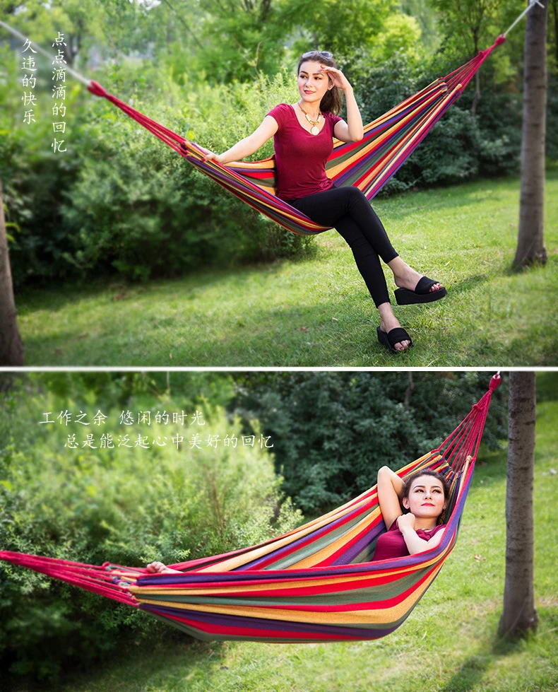 Double Wide Thick Canvas Hammock Portable Hammock Outdoor Outdoor Camping Garden Swing Hanging Chair Hangmat
Double Wide Thick Canvas Hammock Portable Hammock Outdoor Outdoor Camping Garden Swing Hanging Chair Hangmat