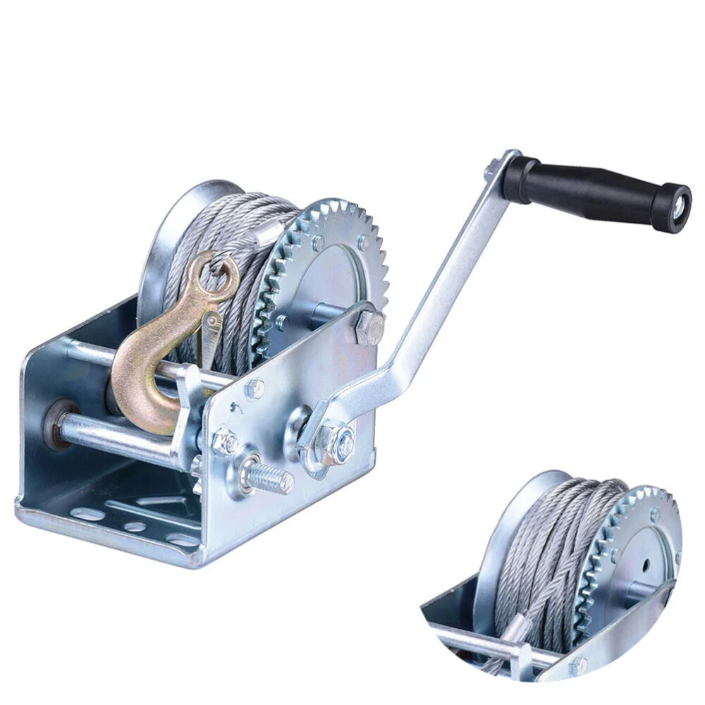 2500LB Steel Gear Portable Winch Hand Crank Winch with 10 Steel Meter Wire for ATV Boat Trailer (Silver)
2500LB Steel Gear Portable Winch Hand Crank Winch with 10 Steel Meter Wire for ATV Boat Trailer (Silver)