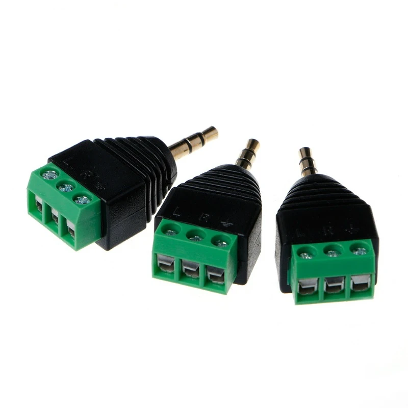 ESCAM 3 Pcs 3.5mm 1/8 Inch Stereo Male to AV Screw Video Balun Terminal 3.5mm Jack 3 Pin Male Terminal Block Plug Connector
ESCAM 3 Pcs 3.5mm 1/8 Inch Stereo Male to AV Screw Video Balun Terminal 3.5mm Jack 3 Pin Male Terminal Block Plug Connector