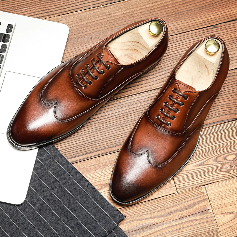Men leather shoes business dress suit shoes men brand Bullock genuine leather black laces wedding mens shoes
Men leather shoes business dress suit shoes men brand Bullock genuine leather black laces wedding mens shoes