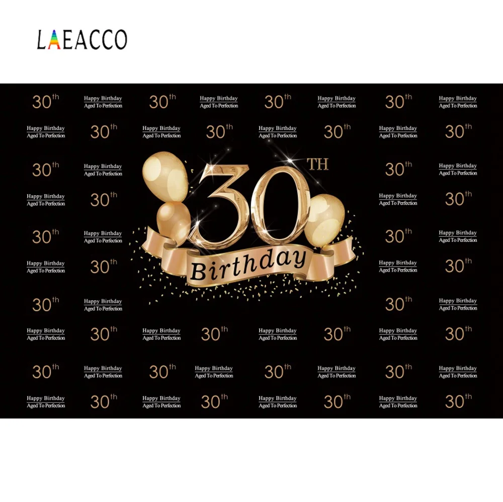 Laeacco Happy 30 40 50 60th День рождения воздушные шары фотосессия плакат фото фоны