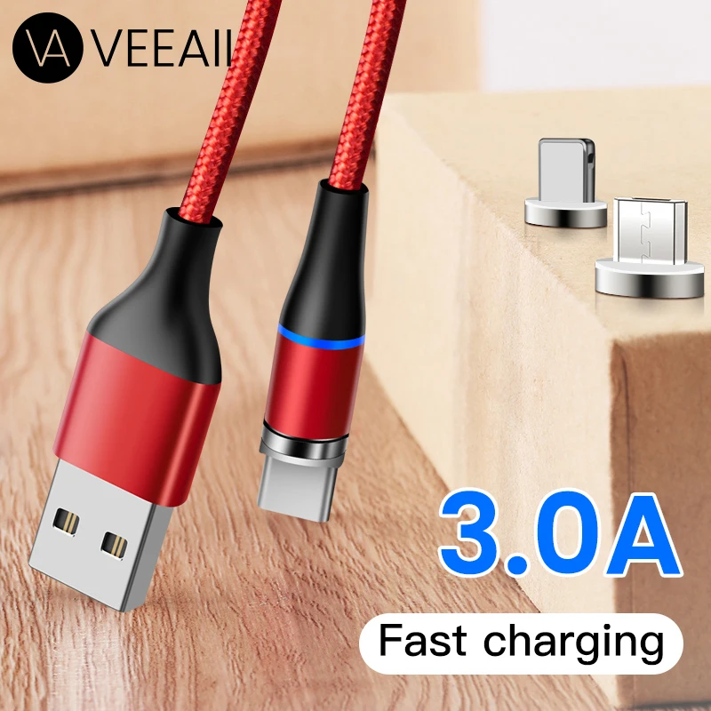 Магнитный кабель 1 м 2 Micro USB Type C для Iphone 11 pro 7 8 X XR XS MAX Samsung Xiaomi USB-кабель передачи