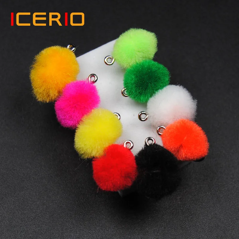 ICERIO 9PCS Trout egg Salmon Roe Tying Hook Fishing Fly Lure Baits #12 | Lures