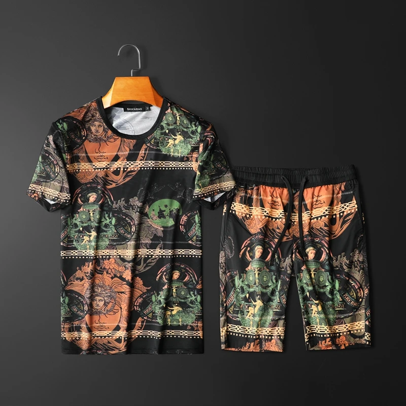 2021 New Summer High Quality Men's Print Round Collar T-shirt Shorts Loose Retro Two Piece Men's Sports Set
2021 New Summer High Quality Men's Print Round Collar T-shirt Shorts Loose Retro Two Piece Men's Sports Set