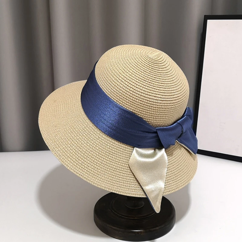 New Elegant Bow Sun Hat Cap Wide Brim Summer Hats For Women Beach Panama Straw Dome Anti-UV Bucket Cap Breathable Visor Bonnet
New Elegant Bow Sun Hat Cap Wide Brim Summer Hats For Women Beach Panama Straw Dome Anti-UV Bucket Cap Breathable Visor Bonnet