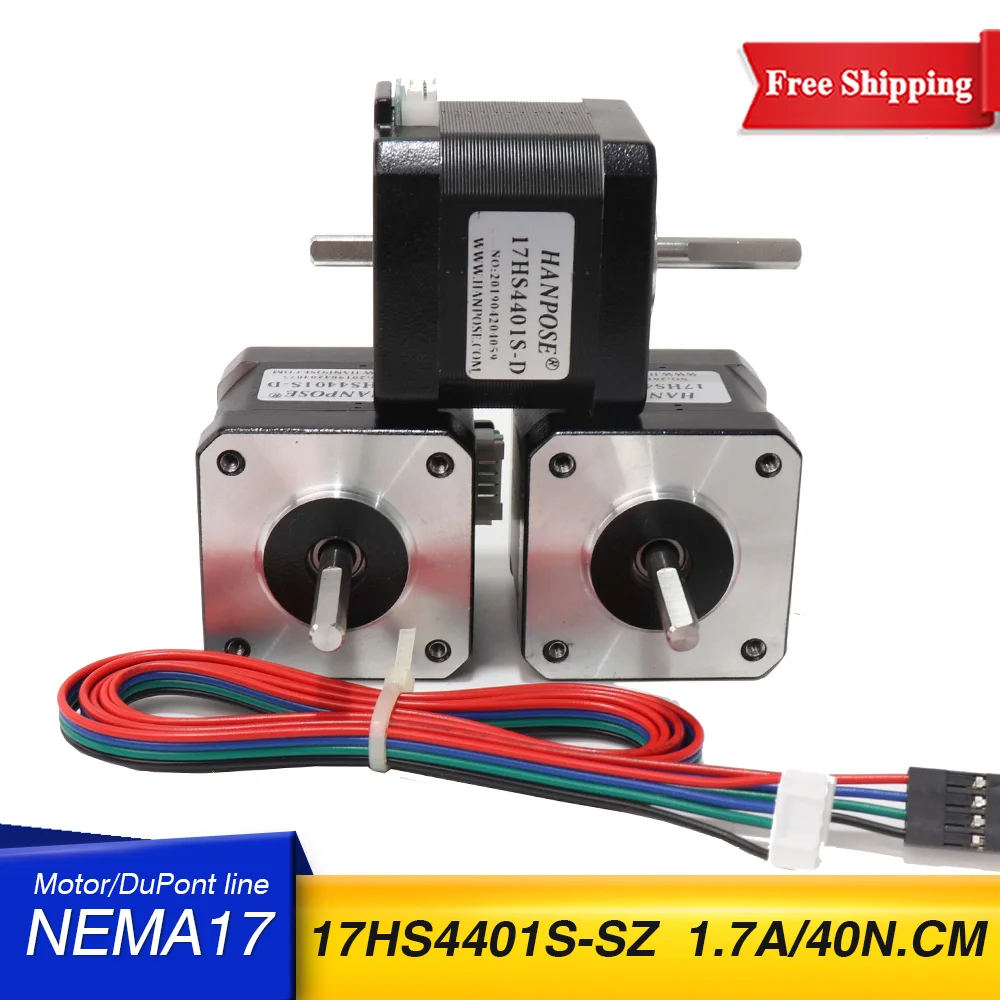 Двигатель шаговый 17HS4401S 42с двумя валами, NEMA17 40 нм см 1,5 А, 4-проводной для ЧПУ 3D-принтера, сценического освещения, шаговый двигатель nema17, 3 шт.
Двигатель шаговый 17HS4401S 42с двумя валами, NEMA17 40 нм см 1,5 А, 4-проводной для ЧПУ 3D-принтера, сценического освещения, шаговый двигатель nema17, 3 шт.
