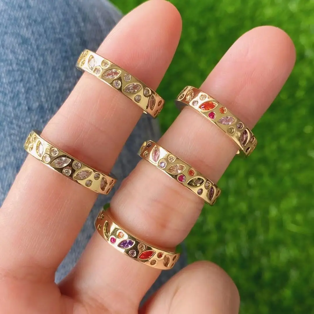 10Pcs Chic New Rainbow Crystal Cz Ring Charm Gold Color Wedding Rings For Women Zircon Luxury Engagement Ring
10Pcs Chic New Rainbow Crystal Cz Ring Charm Gold Color Wedding Rings For Women Zircon Luxury Engagement Ring