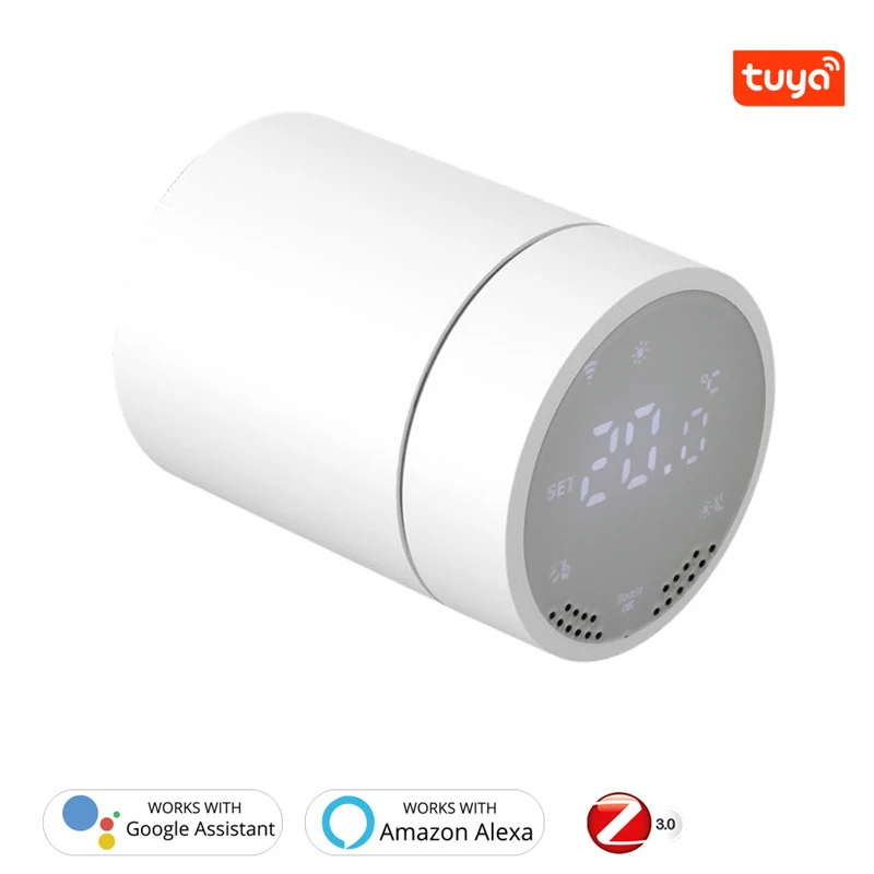 

Zigbee 3,0 термостат радиатор клапан привод для Tuya Smart Life APP программа температурный контроллер работает с Alexa Google Home