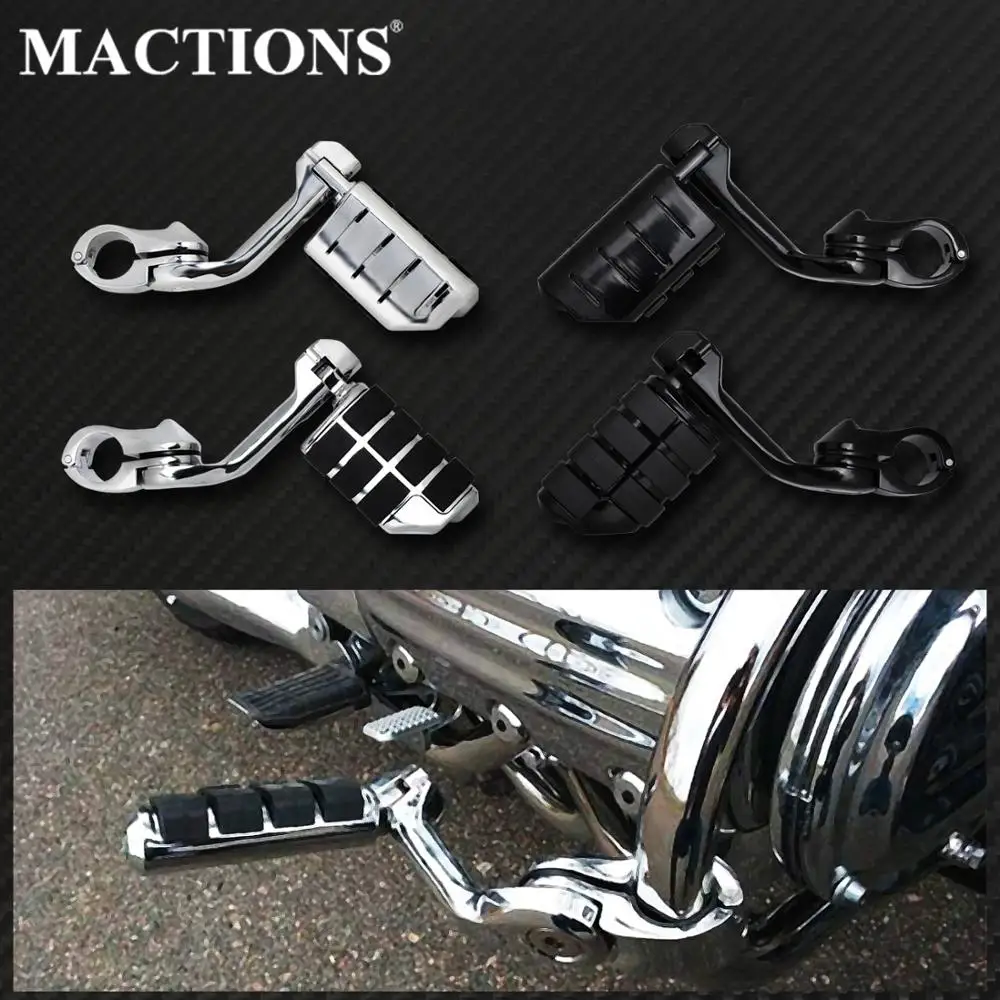 

Motorcycle Adjustable 32mm 1.25" Highway Engine Guards Foot Pegs Long Angled Footpeg For Harley Touring Dyna For Honda For BMW