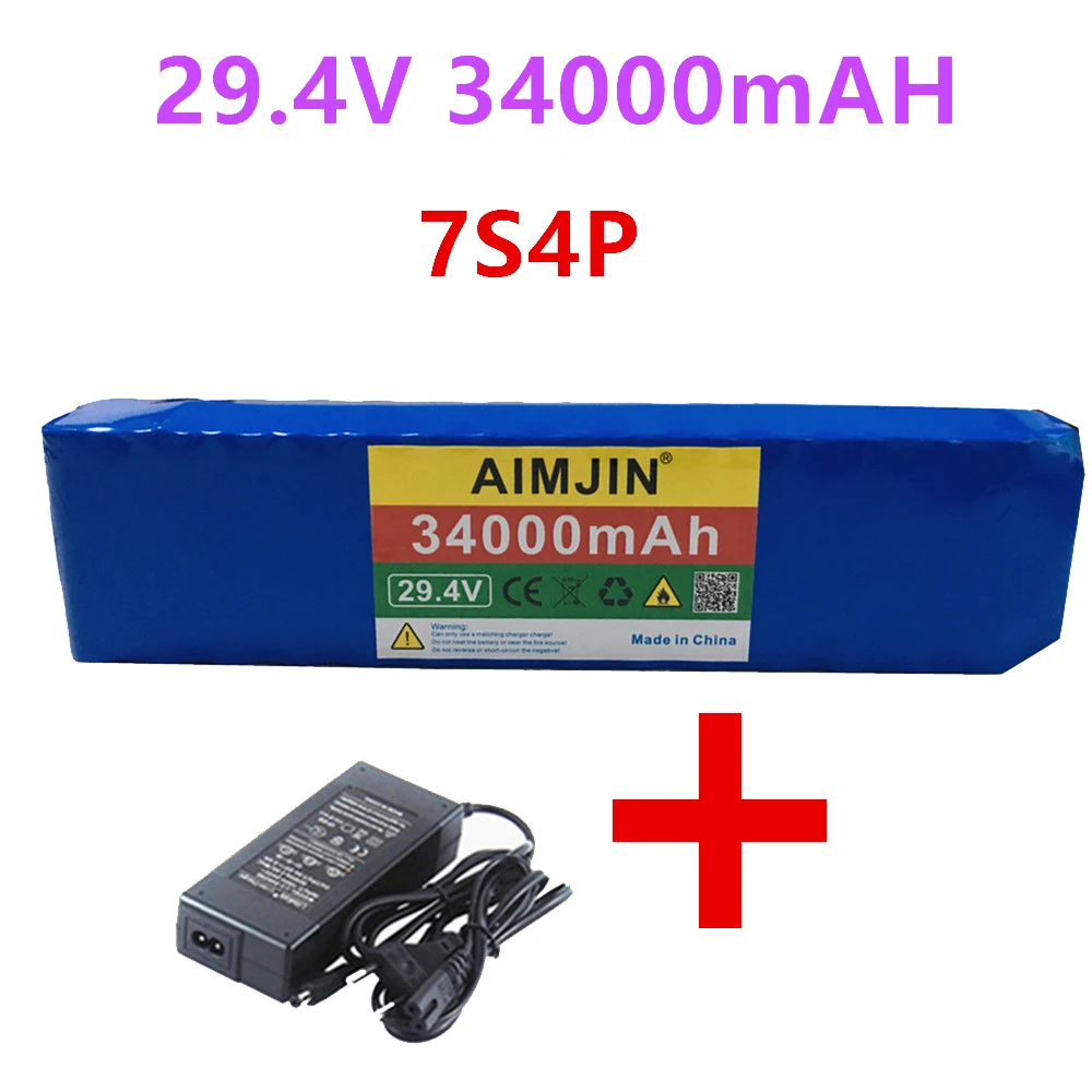 Аккумулятор 7S4P литий-ионный, 29,4 в, 34 А ч, для электровелосипеда, скутера, 18650, литиевые аккумуляторы + зарядное устройство
Аккумулятор 7S4P литий-ионный, 29,4 в, 34 А ч, для электровелосипеда, скутера, 18650, литиевые аккумуляторы + зарядное устройство