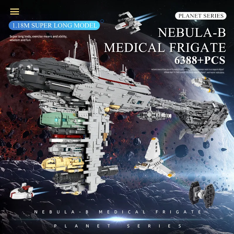 6388pcs MOC Sky Toys War Compatible UCS Nebulon-B Medical Frigate Model Building Blocks Bricks Toys for Boys Kids Children Gifts
6388pcs MOC Sky Toys War Compatible UCS Nebulon-B Medical Frigate Model Building Blocks Bricks Toys for Boys Kids Children Gifts