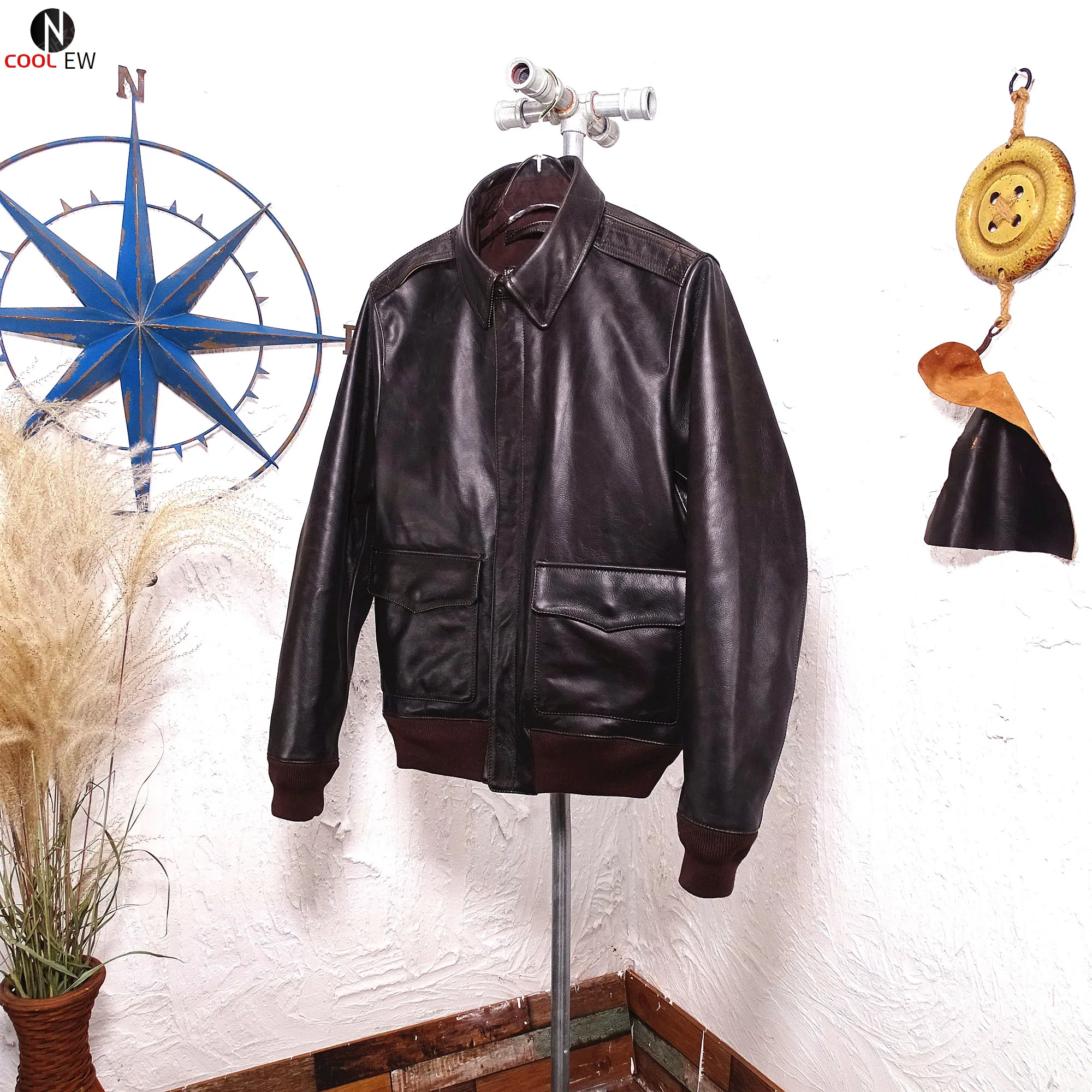 Free shipping.New arrival.quality bomber tea core cowhide jacket.mens classic A2 genuine leather coat.sales leather clothes 
Free shipping.New arrival.quality bomber tea core cowhide jacket.mens classic A2 genuine leather coat.sales leather clothes