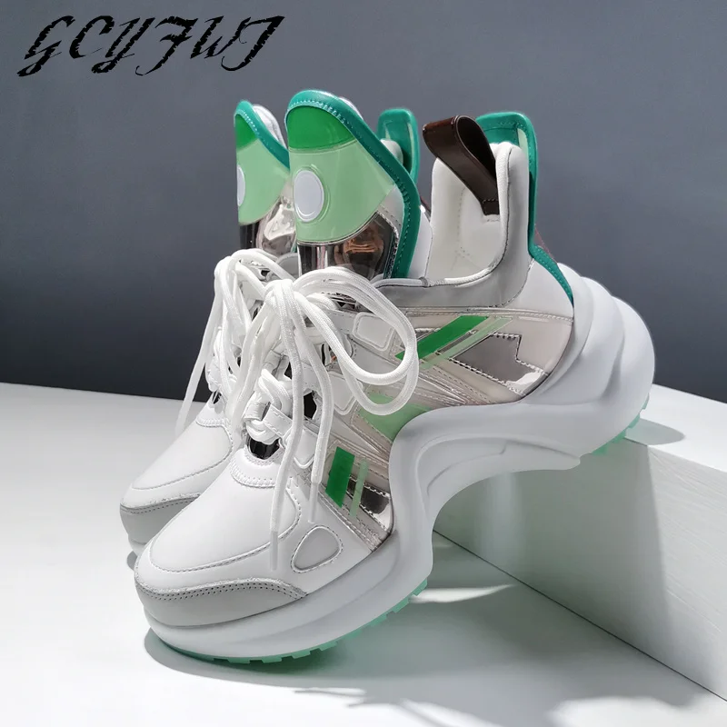 Women Sneakers 2021 New Leather Jelly Thick-soled Casual Sports Running Shoes Women Female Shoes Lace-Up Shallow Buty Damskie
Women Sneakers 2021 New Leather Jelly Thick-soled Casual Sports Running Shoes Women Female Shoes Lace-Up Shallow Buty Damskie