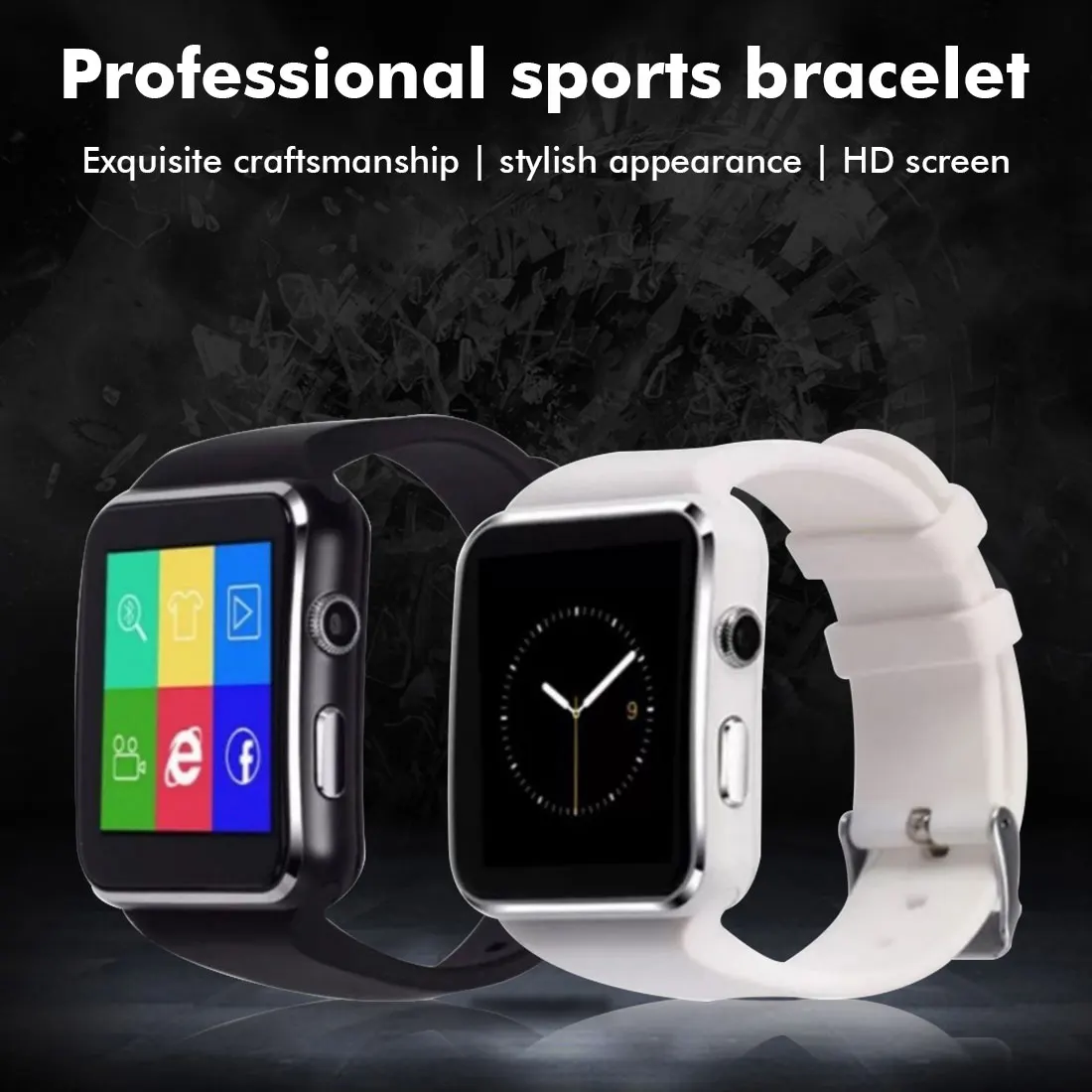 X6 Bluetooth Smart Watch For Men Women With Camera Sport Bracelet Touch Screen Support SIM TF Card Wristband For Andriod Ios
X6 Bluetooth Smart Watch For Men Women With Camera Sport Bracelet Touch Screen Support SIM TF Card Wristband For Andriod Ios