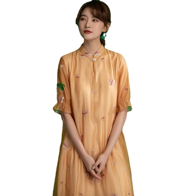 Improved Chinese style design 13 line women's clothing Nanyou high end embroidery summer style dress
Improved Chinese style design 13 line women's clothing Nanyou high end embroidery summer style dress